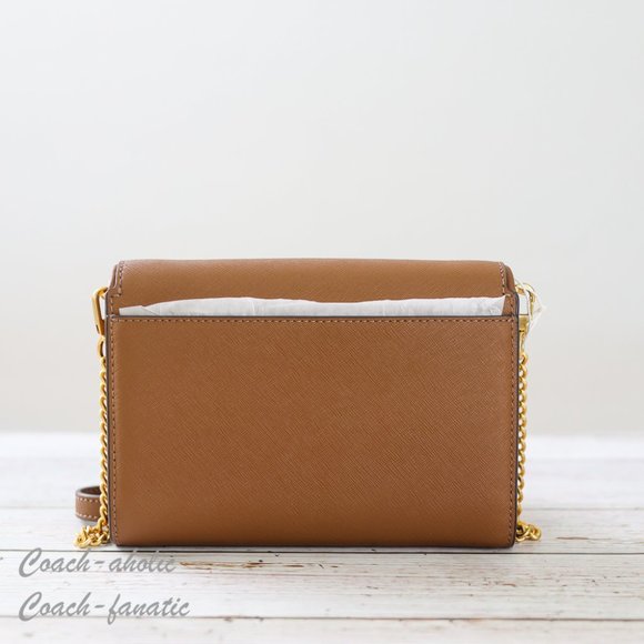 NWT Tory Burch Emerson Chain Wallet Leather Crossbody in Moose - Picture 7 of 14